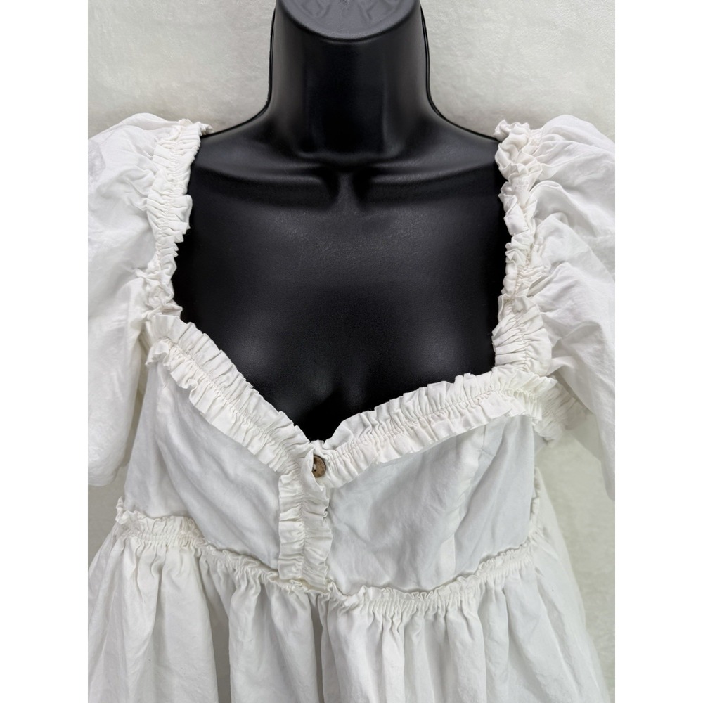 Free People Rendezvous Me White Bubble Hem Dress Size Medium - Picture 5 of 9